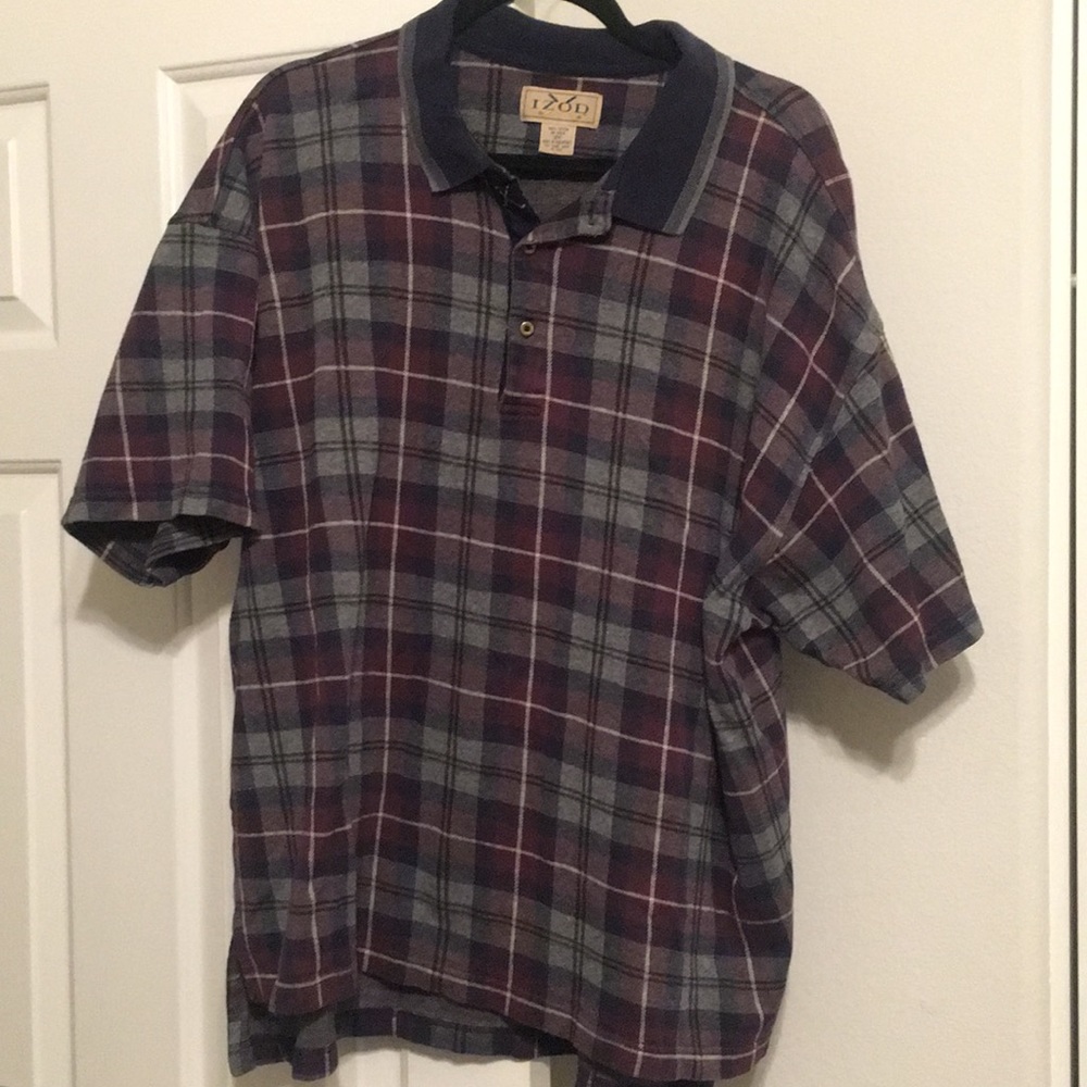 IZOD Plaid Golf Polo- EUC- Sz 2X